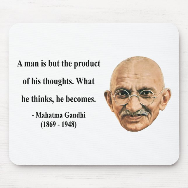 Gandhi Zitat 8b Mousepad (Vorne)