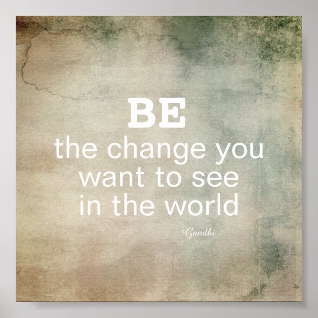 Gandhi Zitat Ändern motivierend Poster (Vorne)