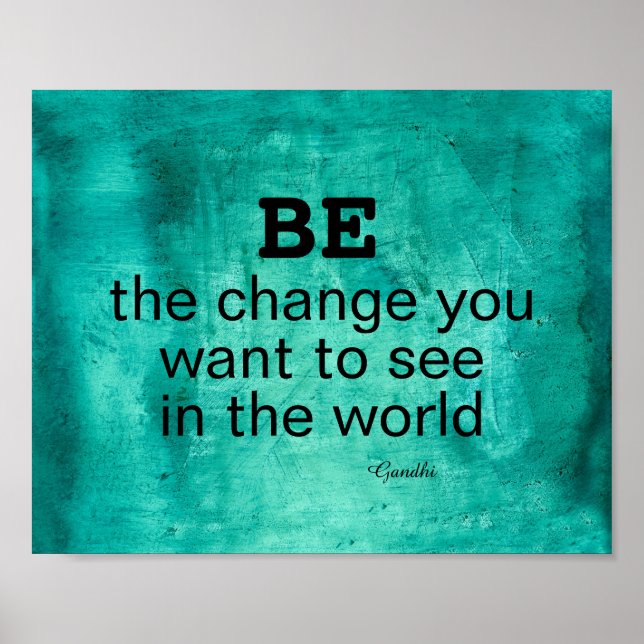 Gandhi Zitat Ändern motivierend Poster (Vorne)