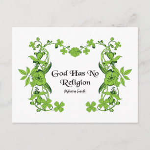 Gandhi-Zitat: Gott hat keine Religion Postkarte