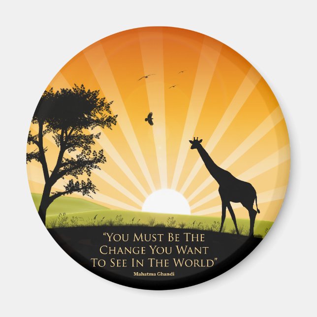 Gandhi Zitat Magnet (Vorne)