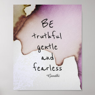 Gandhi Zitat Poster ist ein furchtloses Aquarellde