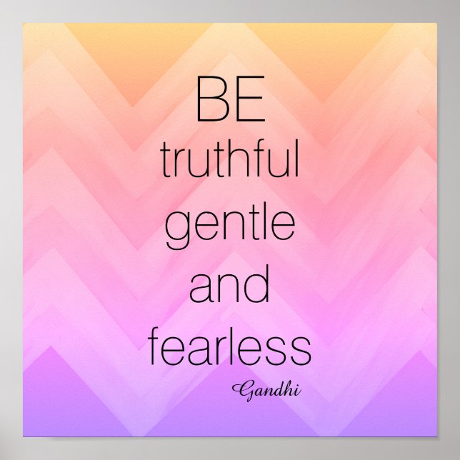 Gandhi-Zitat-Poster Zickzack als rücksichtsvoll Poster (Vorne)