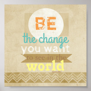 Gandhi zitiert Poster-Typografie inspirierenden Te Poster