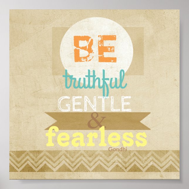 Gandhi zitiert Poster-Typografie inspirierenden Te Poster (Vorne)