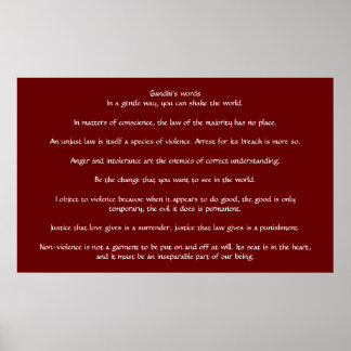 Gandhis Worte über Gerechtigkeit und Mitgefühl Poster