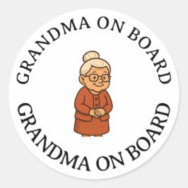 Gandma On Board Runder Aufkleber