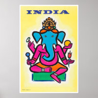 Ganesh Art Hindu Druck Indien ReiseplakatA