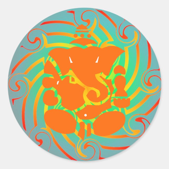 Ganesh-Aufkleber Runder Aufkleber (Vorderseite)