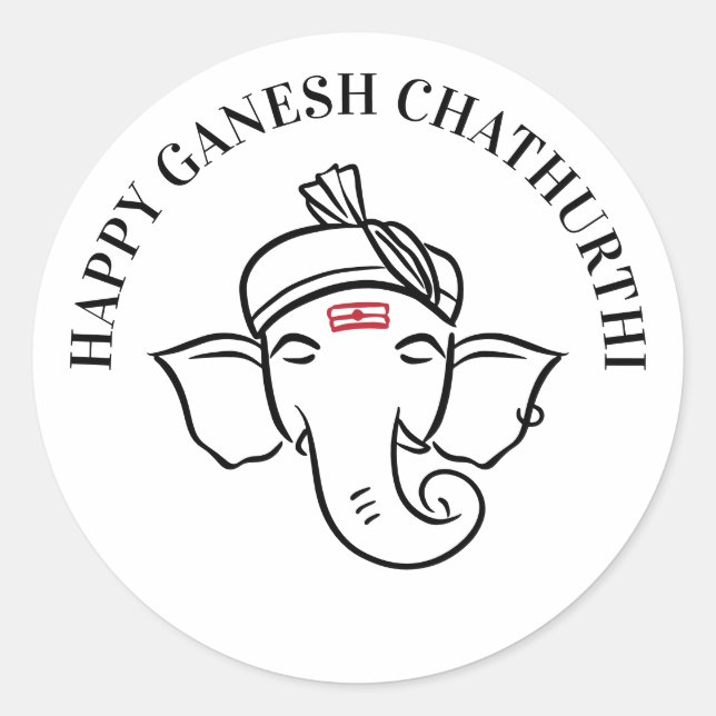 Ganesh Chathurthi-Wünsche | Indischer Gott  Runder Aufkleber (Vorderseite)