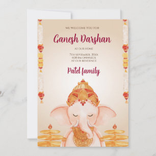 Ganesh Chaturthi card Digital Ganpati lädt ein Einladung