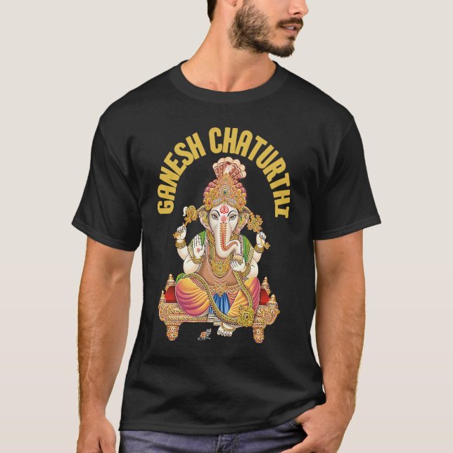 Ganesh Chaturthi  Hinduism Elephant God T-Shirt (Vorderseite)