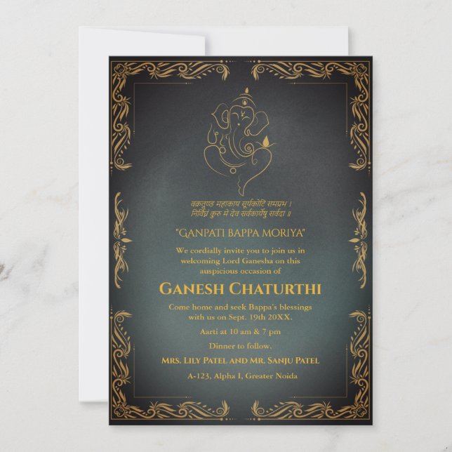 Ganesh Chaturthi Puja Einladung (Vorderseite)
