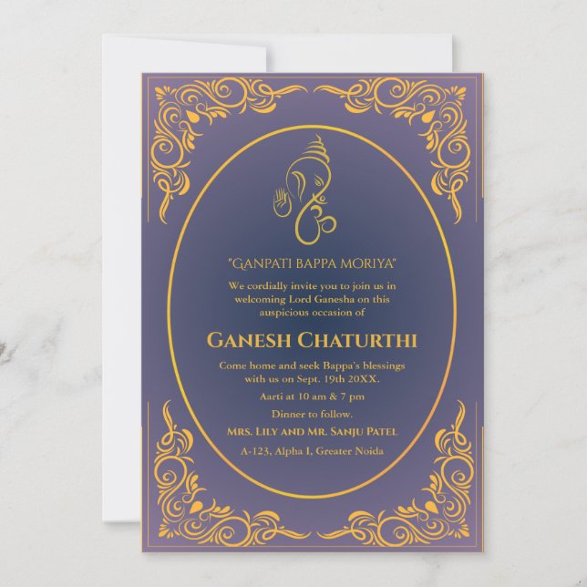 Ganesh Chaturthi Puja Einladung (Vorderseite)