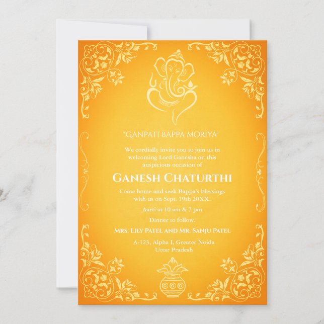 Ganesh Chaturthi Puja Einladung (Vorderseite)