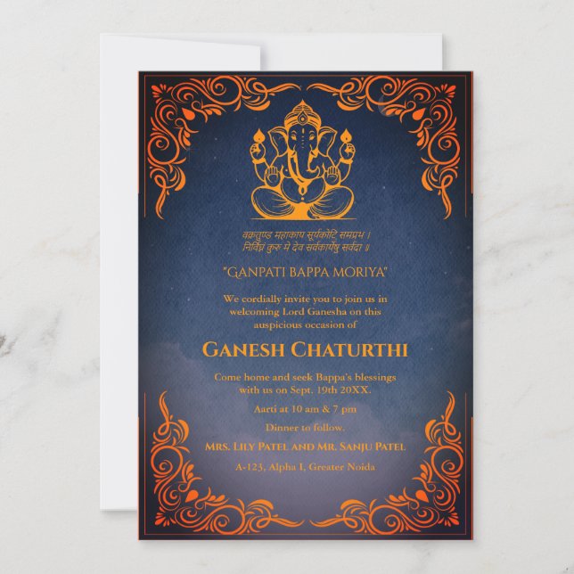Ganesh Chaturthi Puja Einladung (Vorderseite)