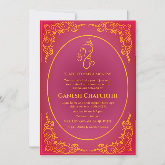Ganesh Chaturthi Puja Einladung (Vorderseite)