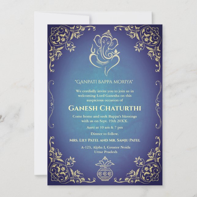Ganesh Chaturthi Puja Einladung (Vorderseite)