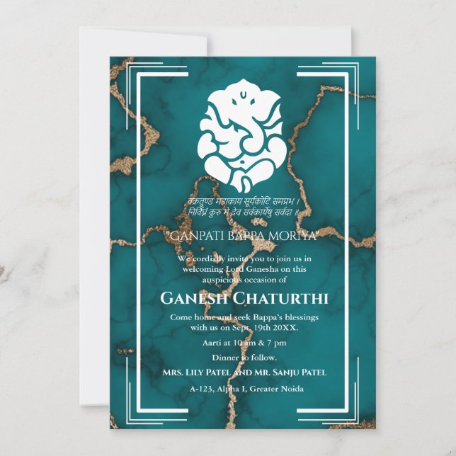 Ganesh Chaturthi Puja Einladung (Vorderseite)