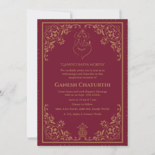 Ganesh Chaturthi Puja Einladung