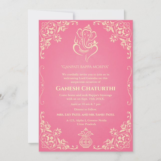 Ganesh Chaturthi Puja Einladung (Vorderseite)