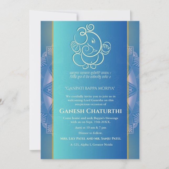 Ganesh Chaturthi Puja Einladung (Vorderseite)
