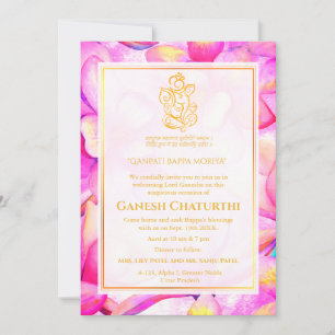 Ganesh Chaturthi Puja Floral Einladung