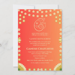 Ganesh Chaturthi Puja Floral Einladung