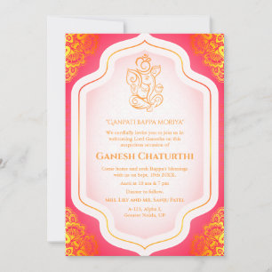 Ganesh Chaturthi Puja Golden Einladung