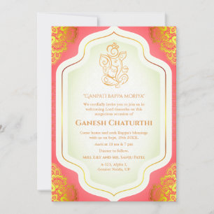 Ganesh Chaturthi Puja Golden Einladung
