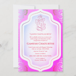 Ganesh Chaturthi Puja Golden Einladung