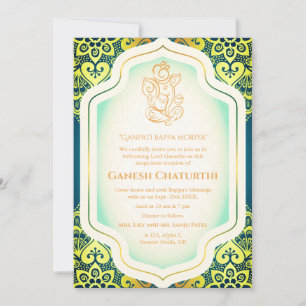 Ganesh Chaturthi Puja Golden Einladung
