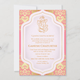 Ganesh Chaturthi Puja Golden Einladung
