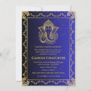 Ganesh Chaturthi Puja Roya Golden Elements Einladung