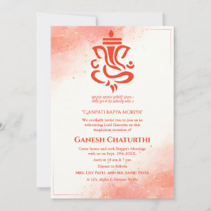 Ganesh Chaturthi Puja Sindoor Red Einladung