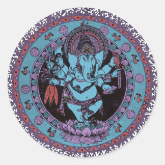 Ganesh Dancer Runder Aufkleber