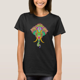 Ganesh Elephant Colorful Ganesha God Face Hindu Ar T-Shirt