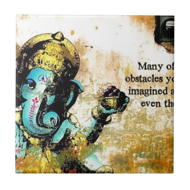 Ganesh Ganesha asiatischer Elefant-Gottheit Fliese (Vorderseite)