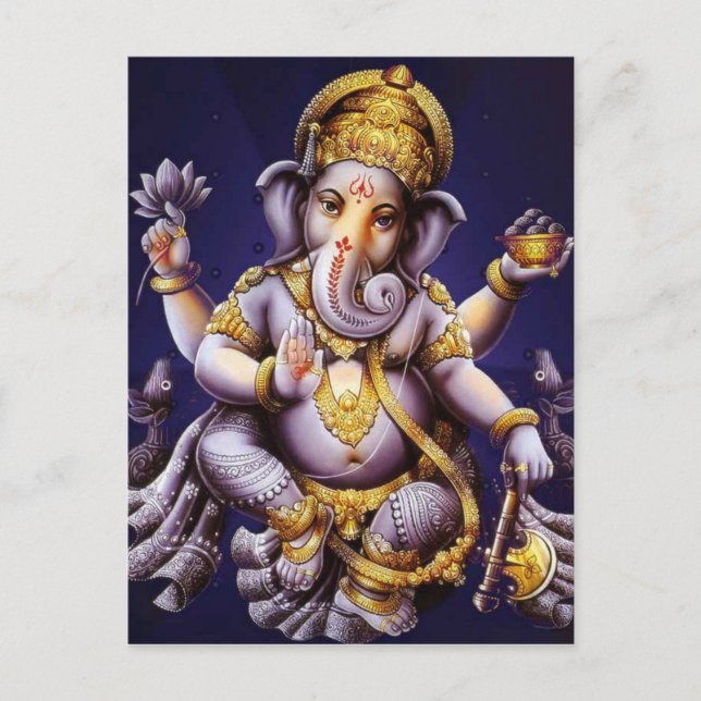 Ganesh Ganesha asiatischer Elefant-Gottheit Postkarte (Vorderseite)