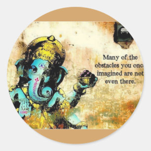 Ganesh Ganesha Hindu India Asian Elephant Deity Runder Aufkleber