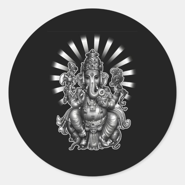 Ganesh Ganesha Runder Aufkleber (Vorderseite)