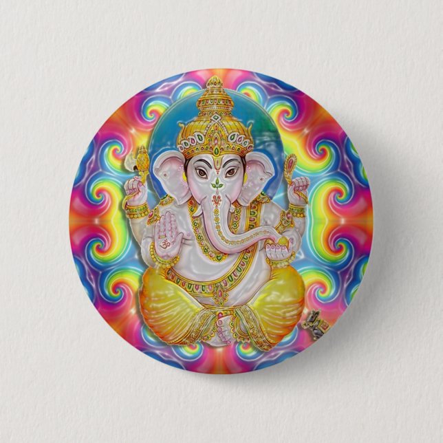Ganesh- GoodLuck Knopf Button (Vorderseite)