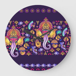 Ganesh Hindu Gott: Feierlich nahtlos Große Wanduhr