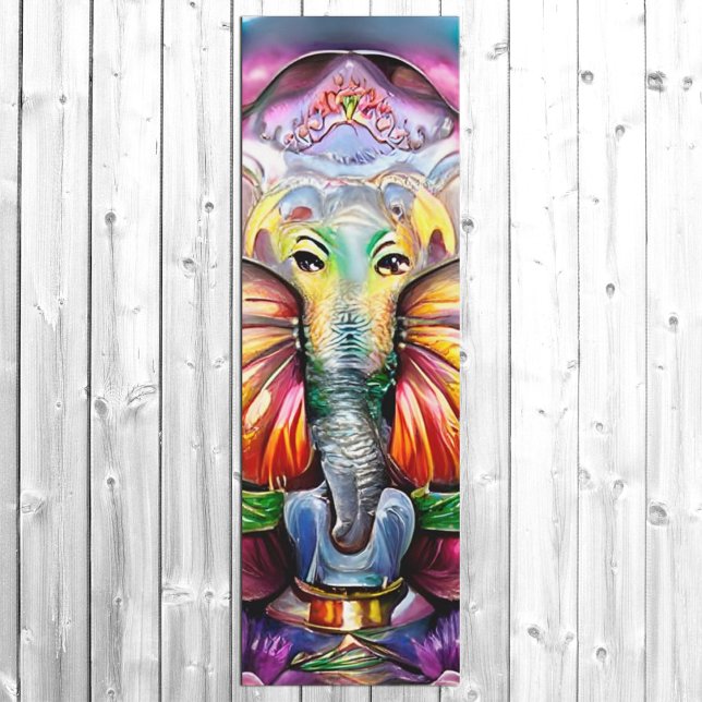Ganesh Hindu India Elephant Bright Psychedelic Yogamatte (Von Creator hochgeladen)