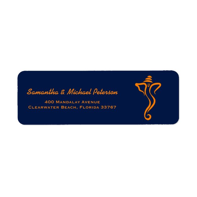 Ganesh Hindu Indian Wedding Custom Address Labels (Vorne)