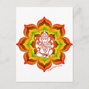 Ganesh in Lotus Postkarte