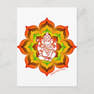Ganesh in Lotus Postkarte