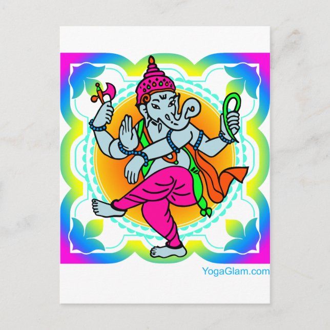 Ganesh in Rainbow farbiges Design Postkarte (Vorderseite)