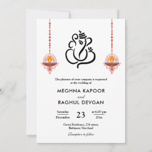 Ganesh Indian God Elegant Wedding Einladung