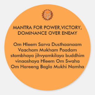 Ganesh, MANTRA FÜR POWER, SIEG, DOMINANCE ÜBER... Runder Aufkleber